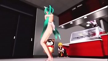sexy naked apron 3D anime girl dance