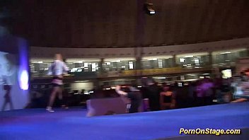 hot lesbian sex show on public stage