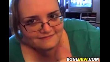 Beautiful BBW with glasses gives nice head