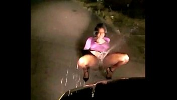 Sexy Girl Outside Squirtin On Car Out N The Street At Nite (MUST WATCH)